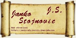 Janko Stojnović vizit kartica